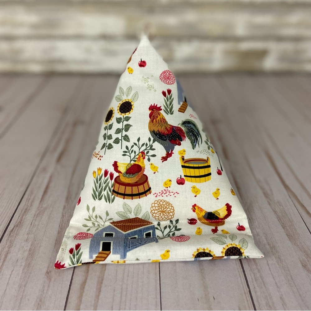 Phone Holder Pillow Stand Cellphone Chicken Rooster Sunflowers Pattern Handmade